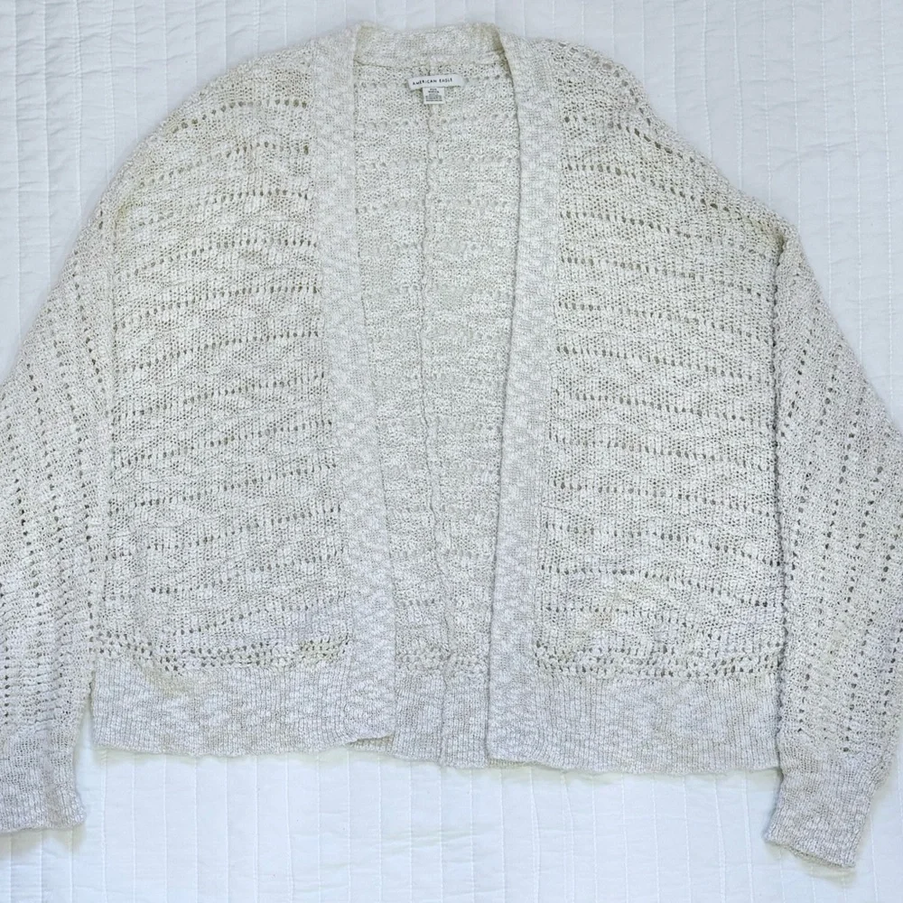 American Eagle Women’s Open-Front Cardigan Cream Sz XS-S - Picture 1 of 4